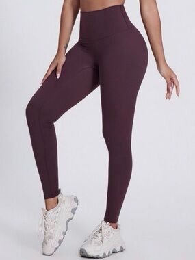 💞 New Women’s Medium Purple High Waisted Sculpting Yoga Leggings Pants
